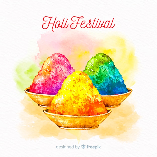 Gratis vector kleurrijke holi gulal achtergrond