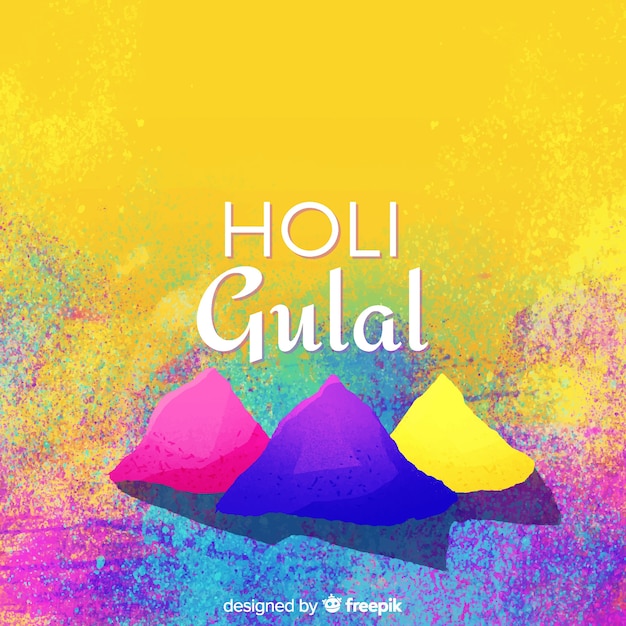 Gratis vector kleurrijke holi gulal achtergrond