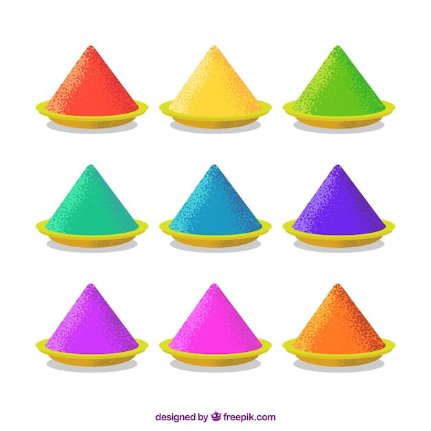 Gratis vector kleurrijke holi in de hand getrokken stijl