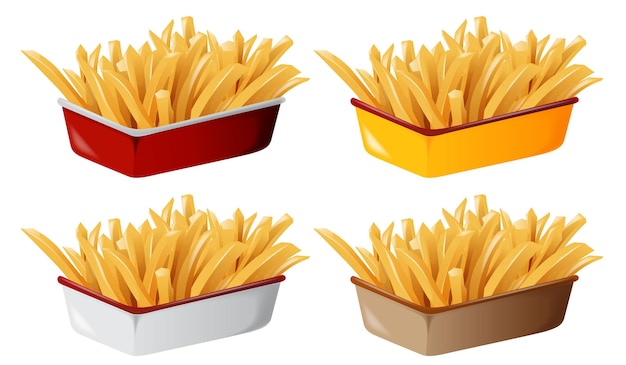 Kleurrijke illustratie van fastfood frietjes