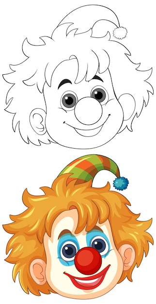 Kleurrijke illustratie van het gezicht van een clown