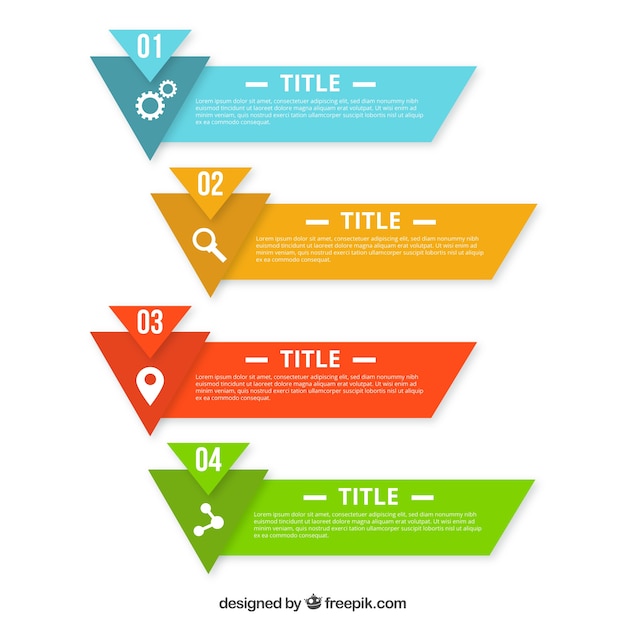 Gratis vector kleurrijke infographic banners met geometrische vormen