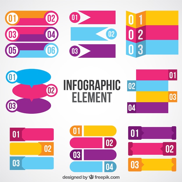 Gratis vector kleurrijke infographic banners