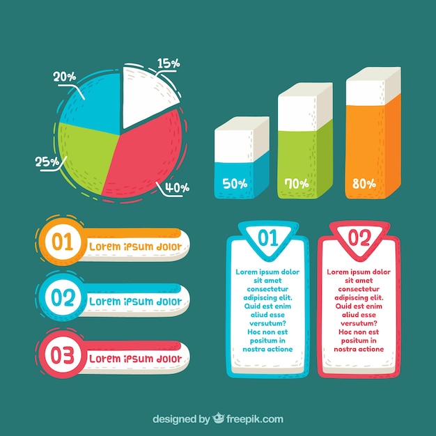 Kleurrijke infographic elementeninzameling