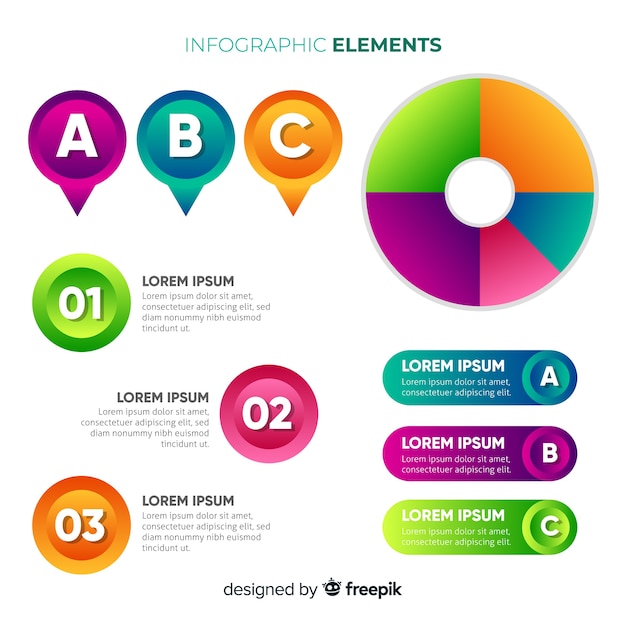 Kleurrijke infographic elementeninzameling