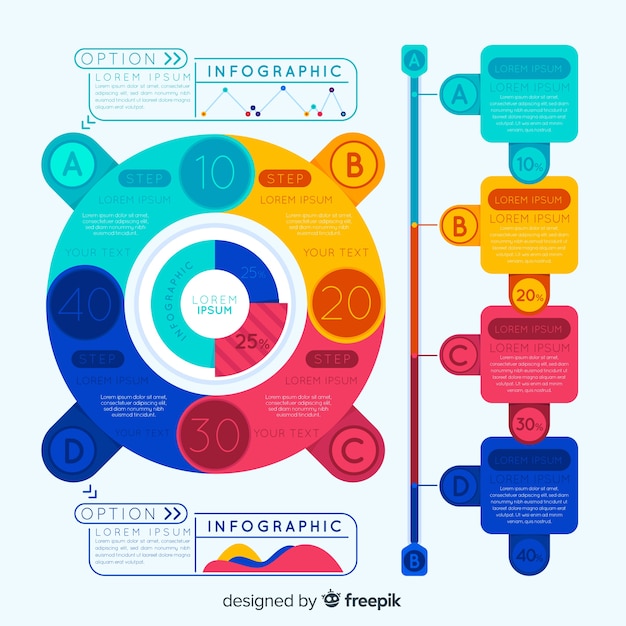 Kleurrijke infographic met opties