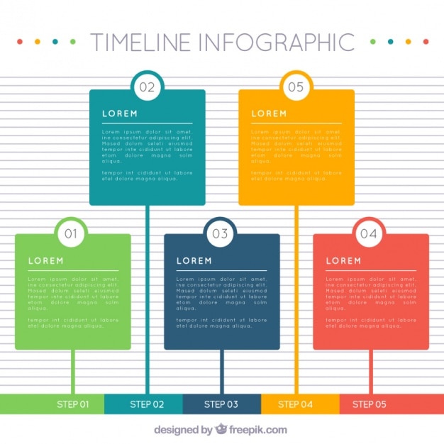 Kleurrijke infographic timeline