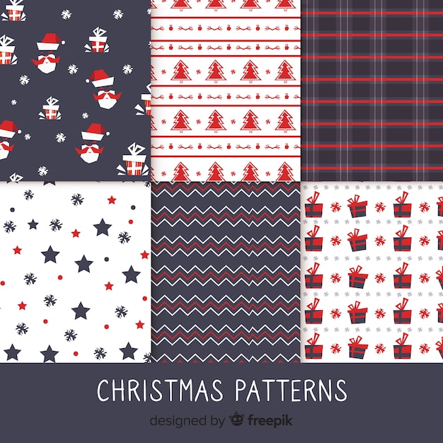 Kleurrijke kerst patroon collectie met geometrisch ontwerp