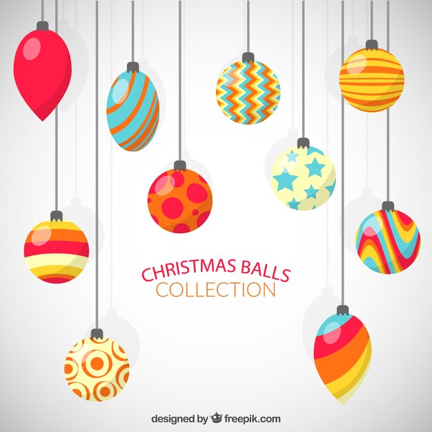 Kleurrijke kerstballen collectie