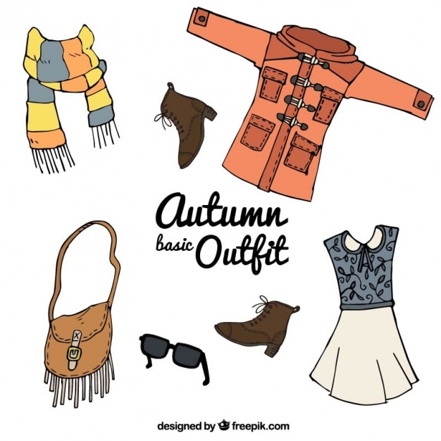 Gratis vector kleurrijke kleding voor de herfst