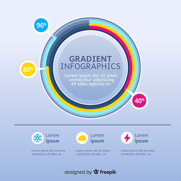 Kleurrijke kleurovergang infographics sjabloon