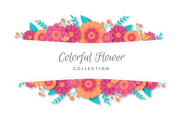 Kleurrijke lente bloem collectie op papier stijl
