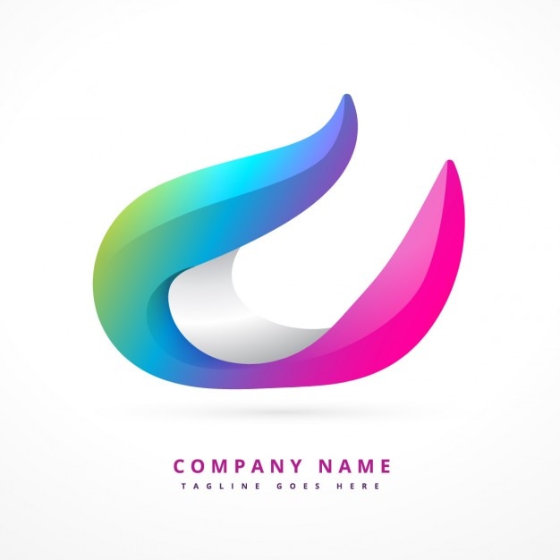 Gratis vector kleurrijke logo in 3d