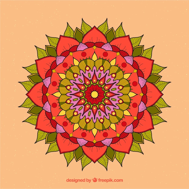 Gratis vector kleurrijke mandala achtergrond