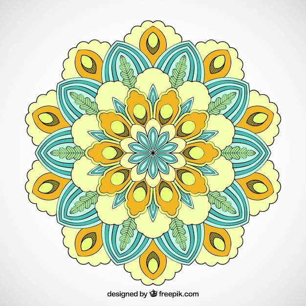 Gratis vector kleurrijke mandala achtergrond