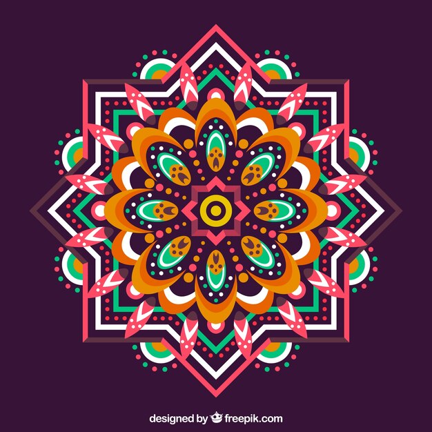 Gratis vector kleurrijke mandala achtergrond