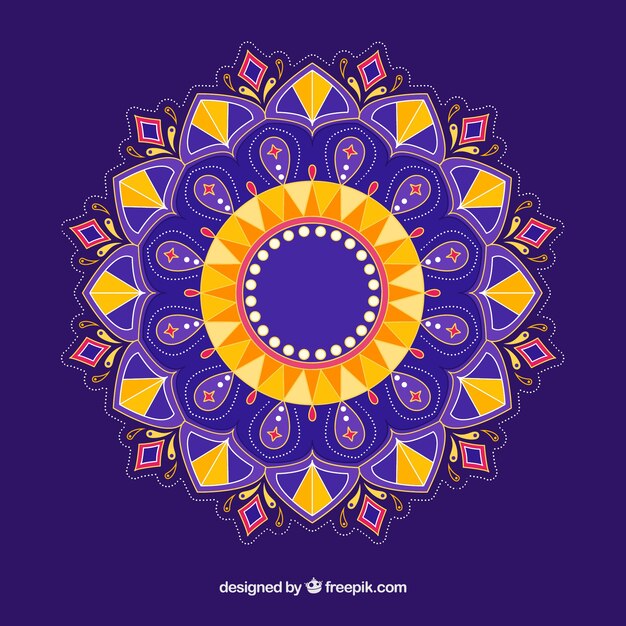 Gratis vector kleurrijke mandala achtergrond