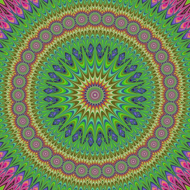 Kleurrijke mandala fractale ontwerp achtergrond