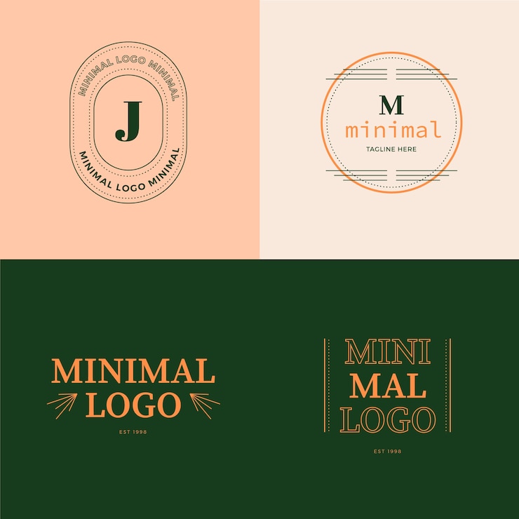 Gratis Vector kleurrijke minimale logo's in retrostijl