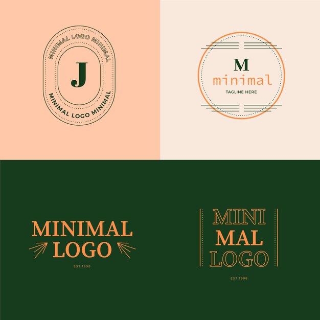 Kleurrijke minimale logo's in retrostijl