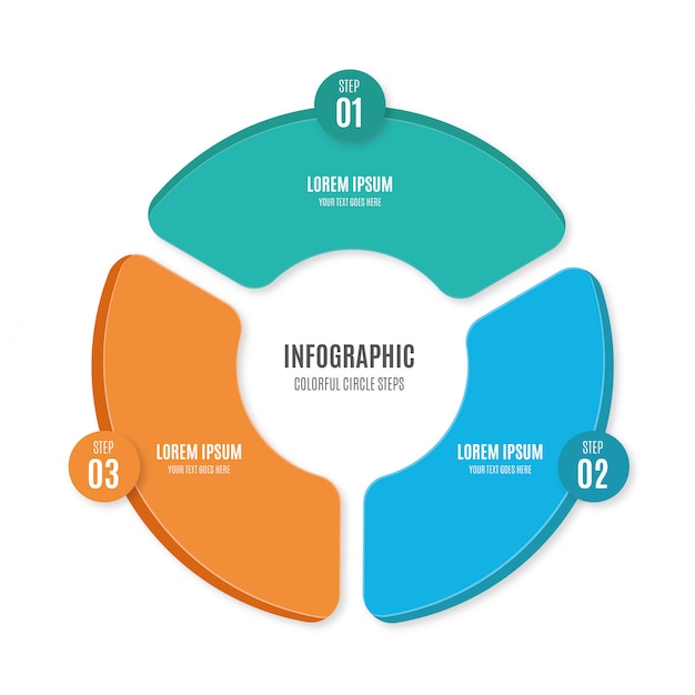 Kleurrijke minimalistische Infographic stappen