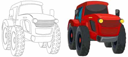 Gratis vector kleurrijke monster truck vectorillustratie