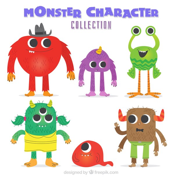 Kleurrijke monsters collectie