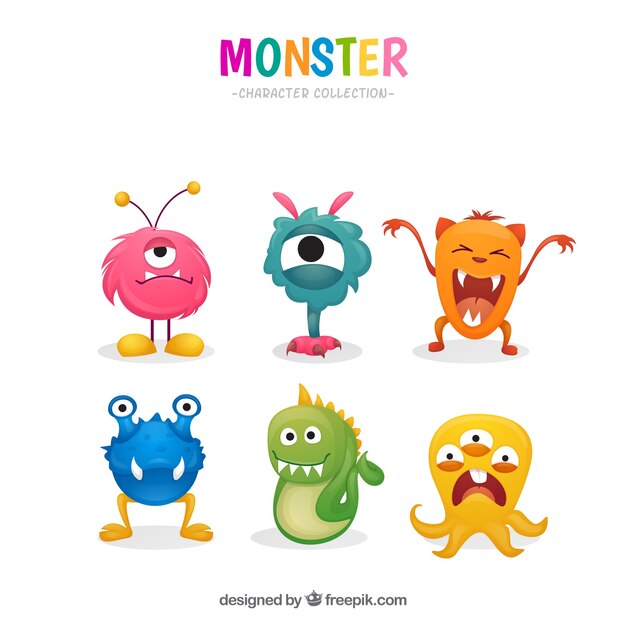 Kleurrijke monsters collectie