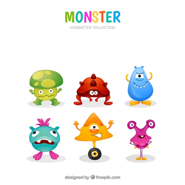 Kleurrijke monsters collectie