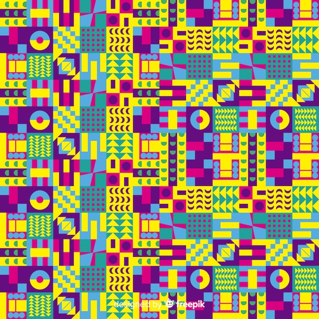 Gratis vector kleurrijke mozaïekachtergrond met geometrische vormen