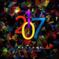 Gratis vector kleurrijke nieuwe jaar 2017 achtergrond