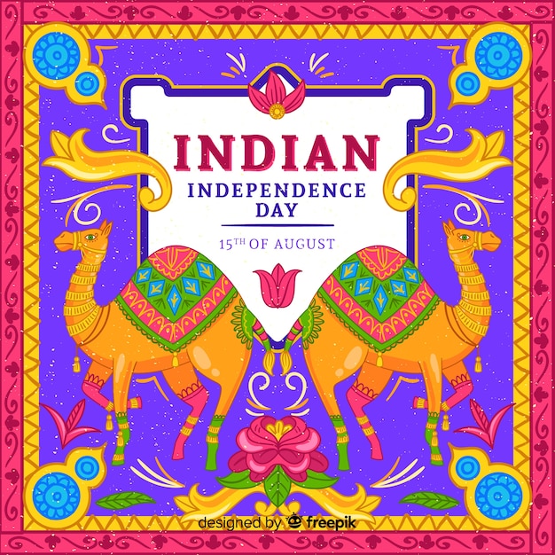 Kleurrijke onafhankelijkheidsdag van de achtergrond van India