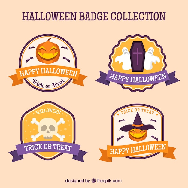 Kleurrijke pak Halloween-badges