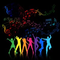 Kleurrijke partij achtergrond met mensen dansen