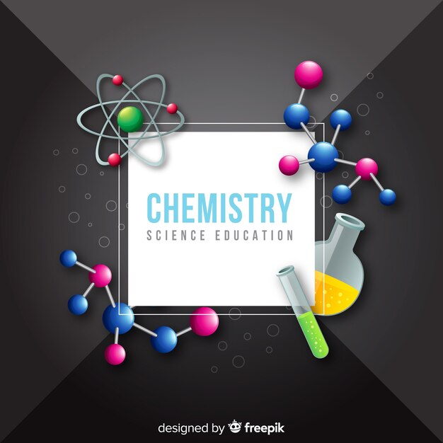 Kleurrijke platte chemie achtergrond