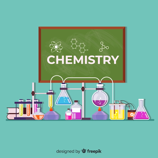 Kleurrijke platte chemie achtergrond