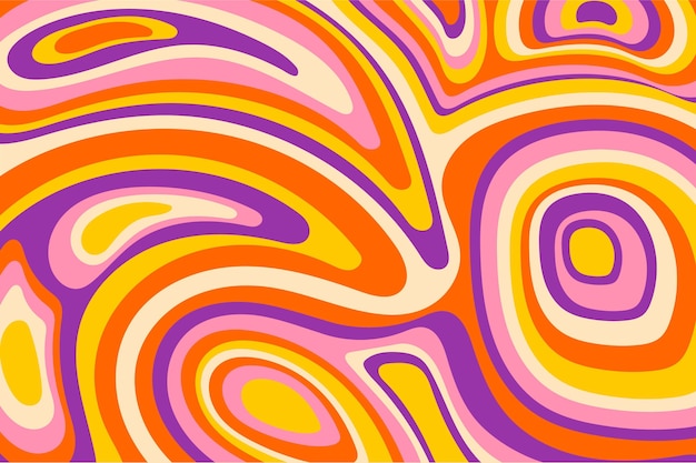 Gratis vector kleurrijke psychedelische handgetekende achtergrond