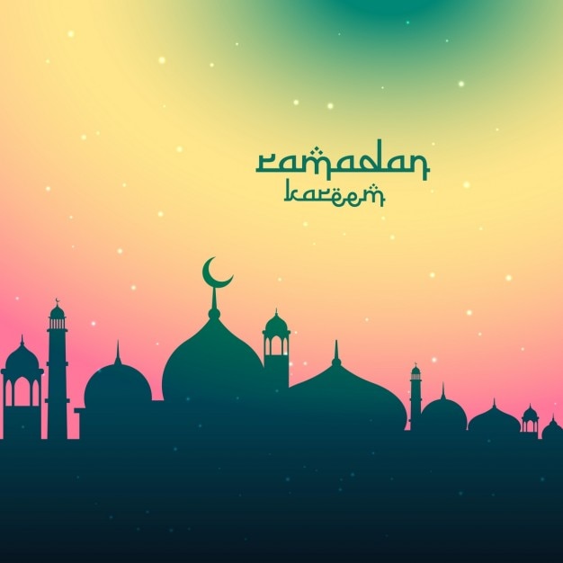 Gratis vector kleurrijke ramadan kareem festival groet