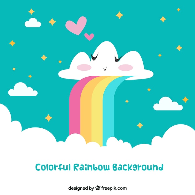 Gratis vector kleurrijke regenboogachtergrond