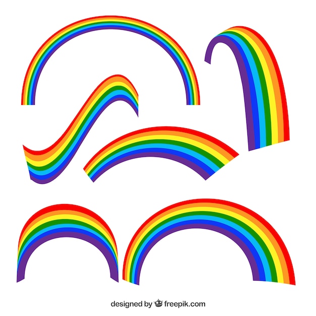 Gratis vector kleurrijke regenboogreeks