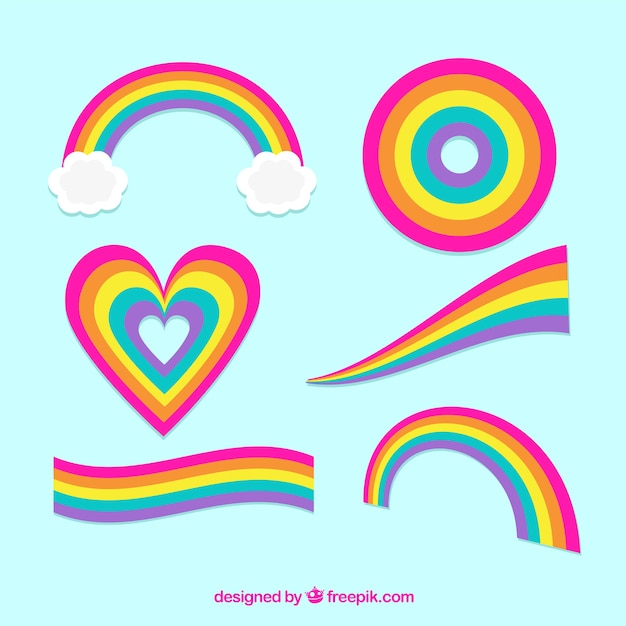 Gratis vector kleurrijke regenboogreeks