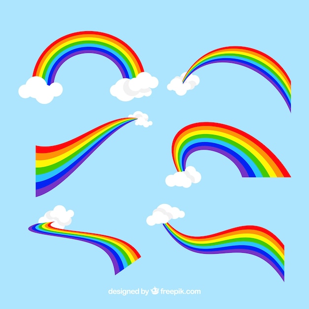 Gratis vector kleurrijke regenboogreeks