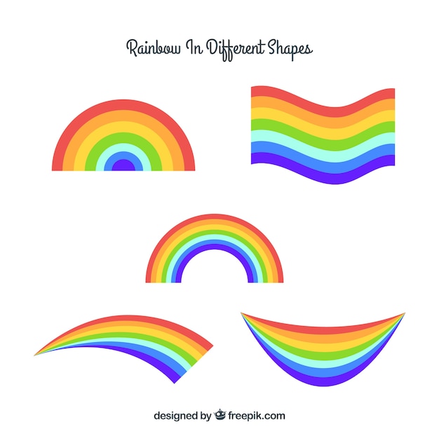 Gratis vector kleurrijke regenboogreeks