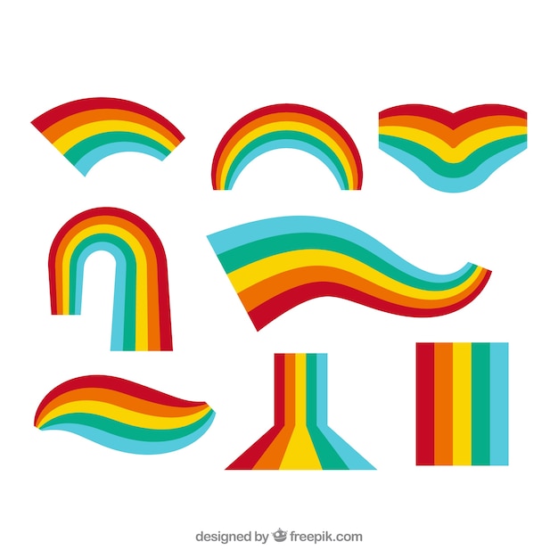 Gratis vector kleurrijke regenboogreeks