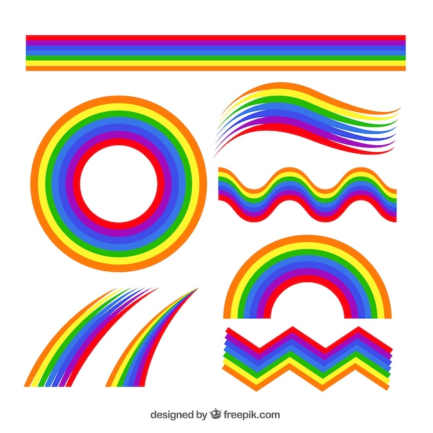 Gratis vector kleurrijke regenboogreeks