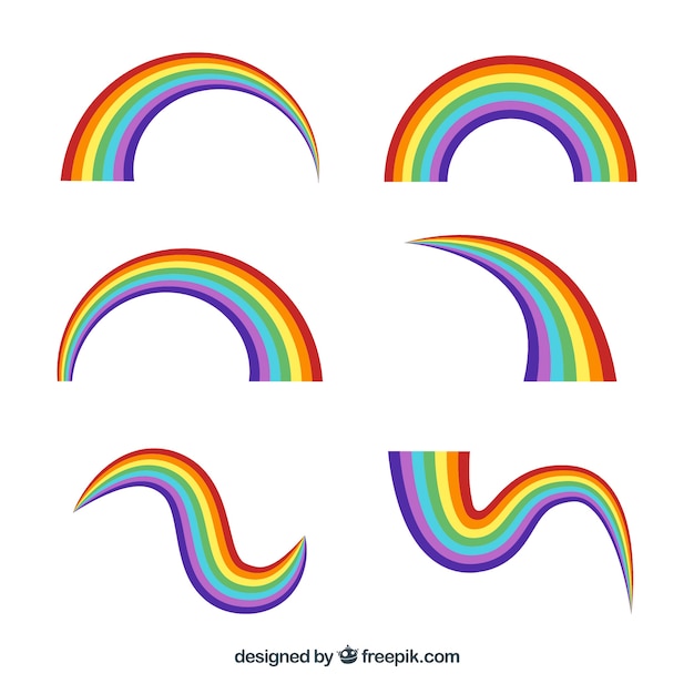 Gratis vector kleurrijke regenboogreeks