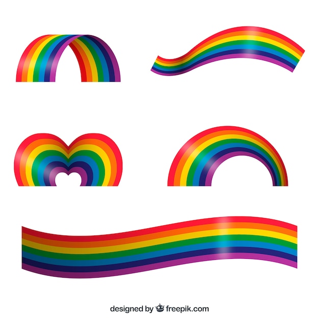 Gratis vector kleurrijke regenboogreeks