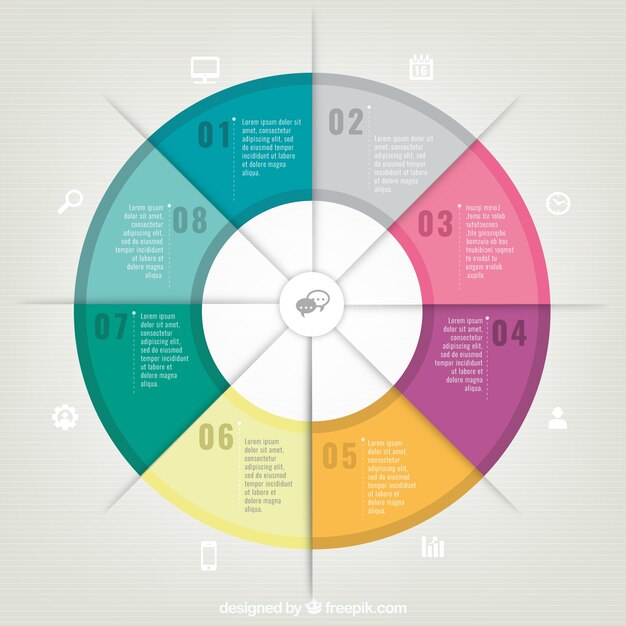 Kleurrijke ronde infographic