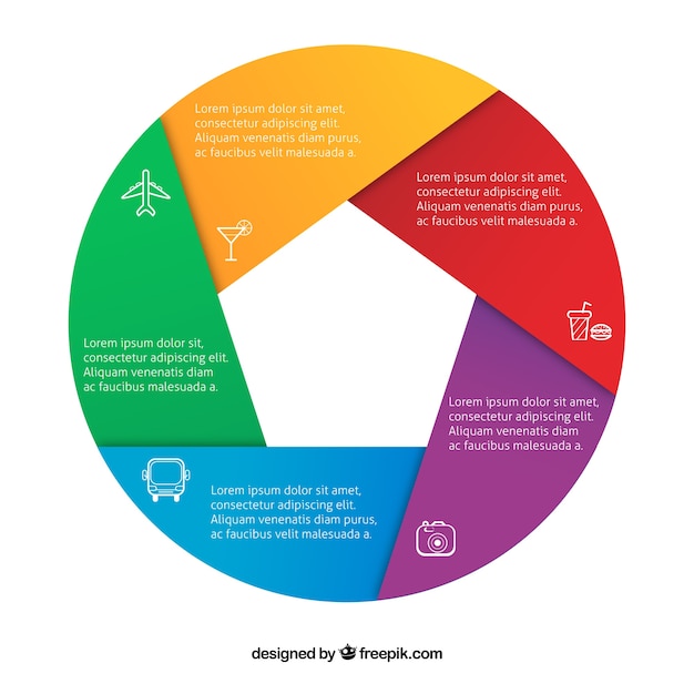 Kleurrijke ronde papier infographic