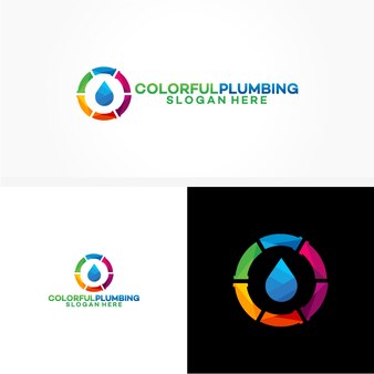 Kleurrijke sanitair logo template design vector, crystal plumb sjabloonontwerpen logo afbeelding